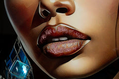 Pintura mural Altea marco madera y metal