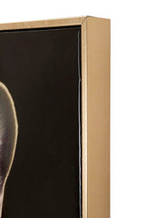 Pintura mural Bulldog con marco de madera y metal dorado