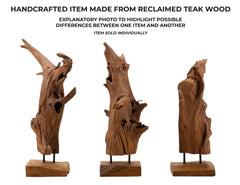 Escultura de teca reciclada Akar