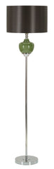 Lampe sur pied Eva Abat-jour Velours Noir base en verre vert