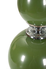 Lámpara de Mesa Eva Cristal Verde y Terciopelo Negro