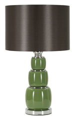 Lámpara de Mesa Eva Vidrio Verde y Terciopelo Negro