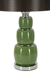 Lámpara de Mesa Eva Vidrio Verde y Terciopelo Negro