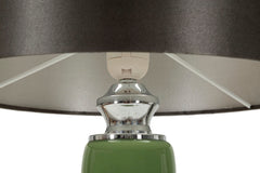 Lámpara de Mesa Eva Vidrio Verde y Terciopelo Negro