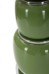 Lámpara de Mesa Eva Vidrio Verde y Terciopelo Negro