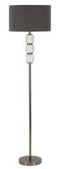 Lampe de sol Bright One Verre Blanc et Velours Gris