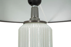 Lampe de sol Bright One Verre Blanc et Velours Gris