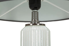 Lámpara de mesa Bright Three Cristal Blanco pantalla Terciopelo Gris