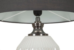 Lampe de table Brighty Verre Blanc abat-jour Velours Gris