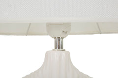 Lampe de table Seta blanche abat-jour tissu blanc