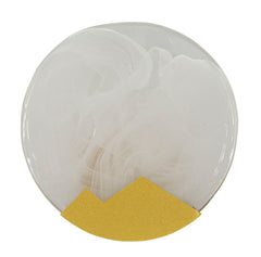 Aplique de pared circular de cristal opaco y metal dorado