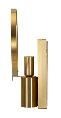 Aplique de pared metal dorado cristal ahumado diseño geométrico