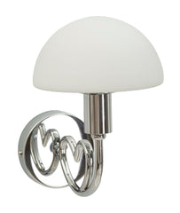 Applique murale Lovy métal argenté abat-jour verre blanc mat