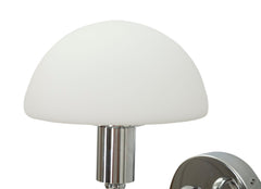 Applique murale Lovy métal argenté abat-jour verre blanc mat