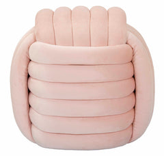 Puf anudado Terciopelo Rosa
