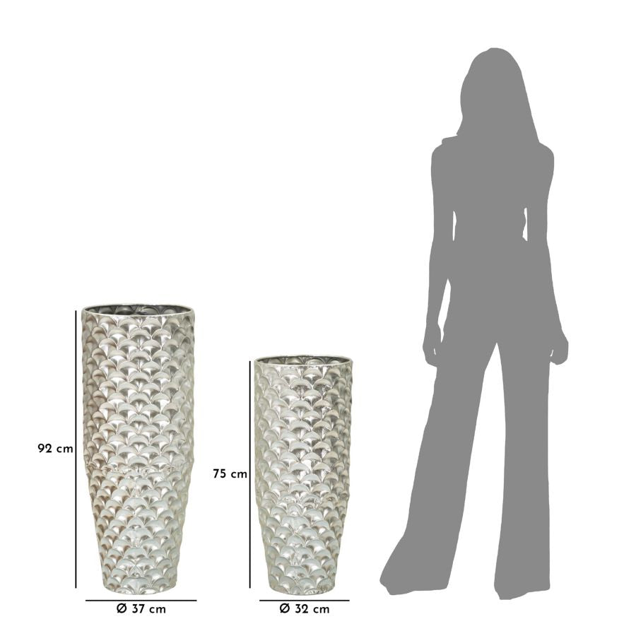 VASE HOLDER SILVY SET 2 PCS CM Ø 37X92X-32X75