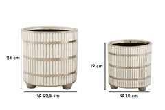 Ensemble de deux vases en céramique décorés argenté