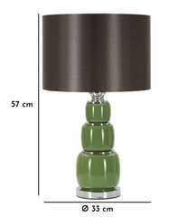 Lámpara de Mesa Eva Vidrio Verde y Terciopelo Negro