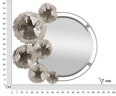 Miroir mural Kandi métal argenté décor floral