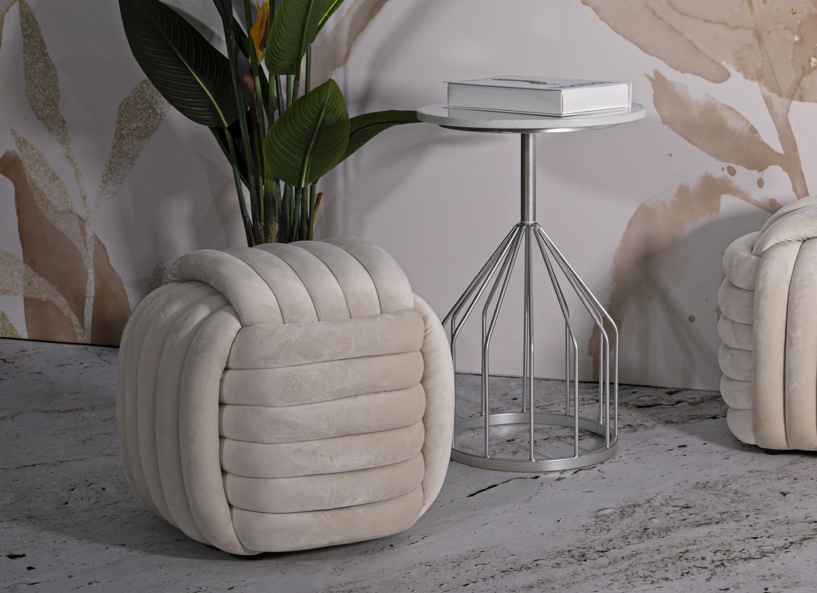 STOOL SOFTY CREAM CM 45X45X45