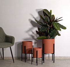 Poteau de vase en métal coloré set de 3 pièces