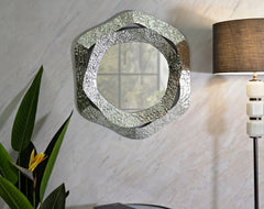 Miroir mural arrondi Aury Métal Argenté