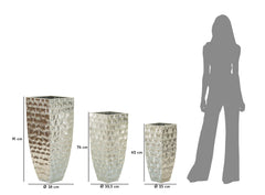 Support Vase Argy en Métal Argenté décorations en Relief Set de 3