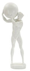 Estatua hombre atlético de resina Blanco
