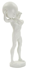 Estatua hombre atlético de resina Blanco