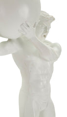 Estatua hombre atlético de resina Blanco