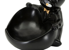 Estatua de perro con portalápices Negro dorado