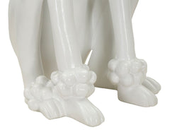 Estatua de perro caniche sentado Blanco