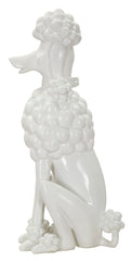 Estatua de perro caniche sentado Blanco