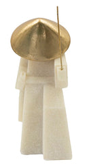 Estatua de samurái Quarzy sombrero dorado y espada