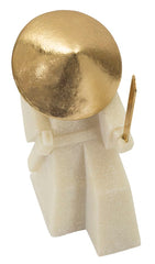 Estatua de samurái Quarzy sombrero dorado y espada