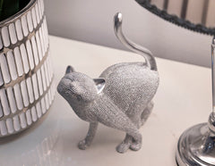Statuette de chat Argent