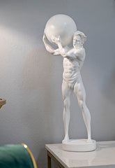 Estatua hombre atlético de resina Blanco