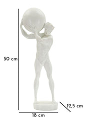 Estatua hombre atlético de resina Blanco