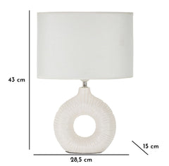 Lampe de table Seta blanche abat-jour tissu blanc