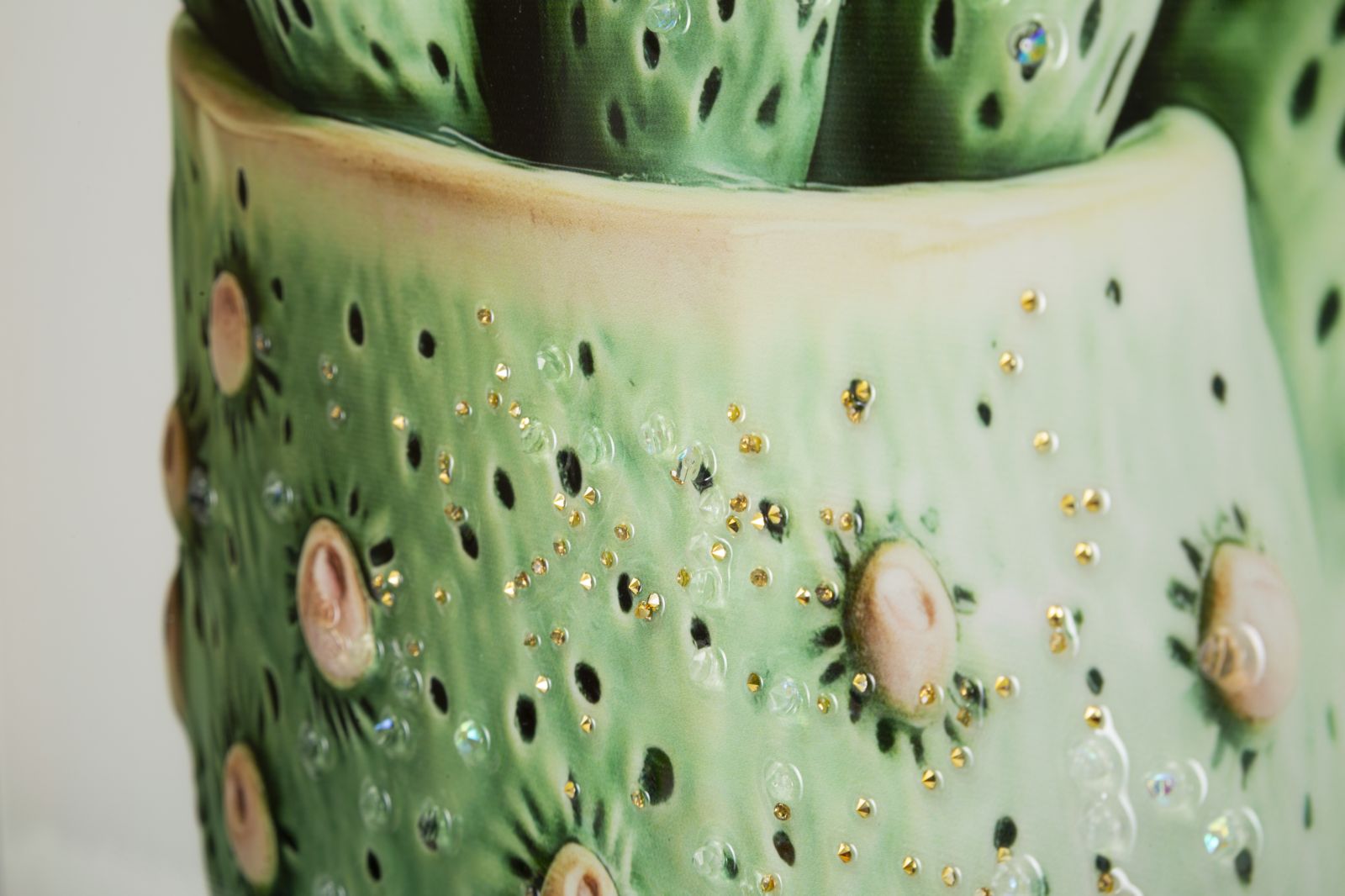 LACQUERED CANVAS PRINT WITH FRAME CACTUS JAR -H- CM 40X2,8X40