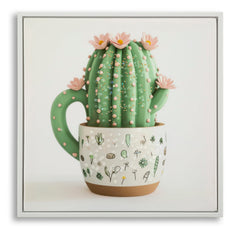 LACQUERED CANVAS PRINT WITH FRAME CACTUS JAR -B- CM 40X2,8X40