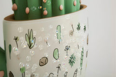 LACQUERED CANVAS PRINT WITH FRAME CACTUS JAR -B- CM 40X2,8X40