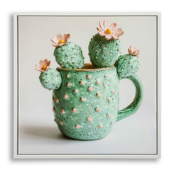 LACQUERED CANVAS PRINT WITH FRAME CACTUS JAR -C- CM 40X2,8X40