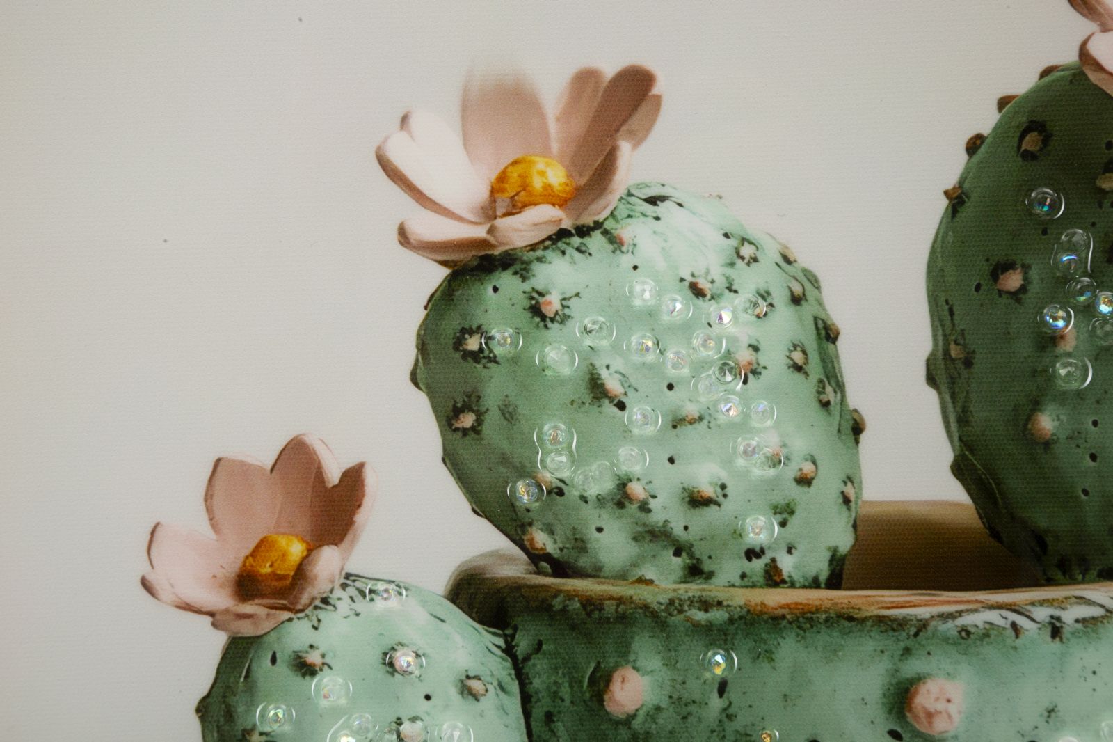 LACQUERED CANVAS PRINT WITH FRAME CACTUS JAR -C- CM 40X2,8X40