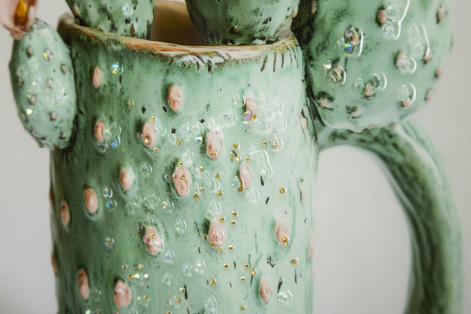 LACQUERED CANVAS PRINT WITH FRAME CACTUS JAR -C- CM 40X2,8X40