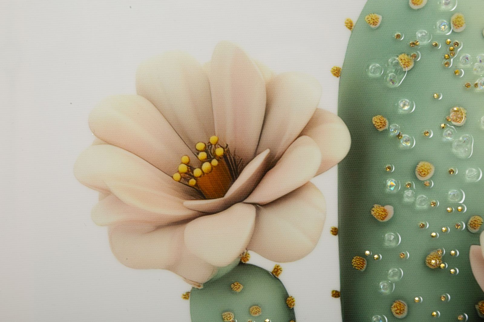 LACQUERED CANVAS PRINT WITH FRAME CACTUS JAR -D- CM 40X2,8X40