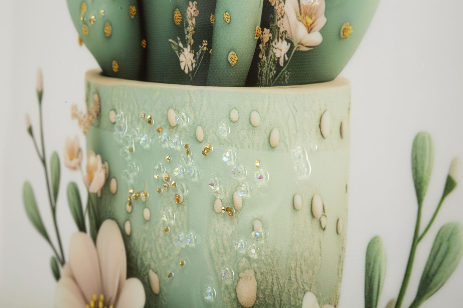 LACQUERED CANVAS PRINT WITH FRAME CACTUS JAR -D- CM 40X2,8X40