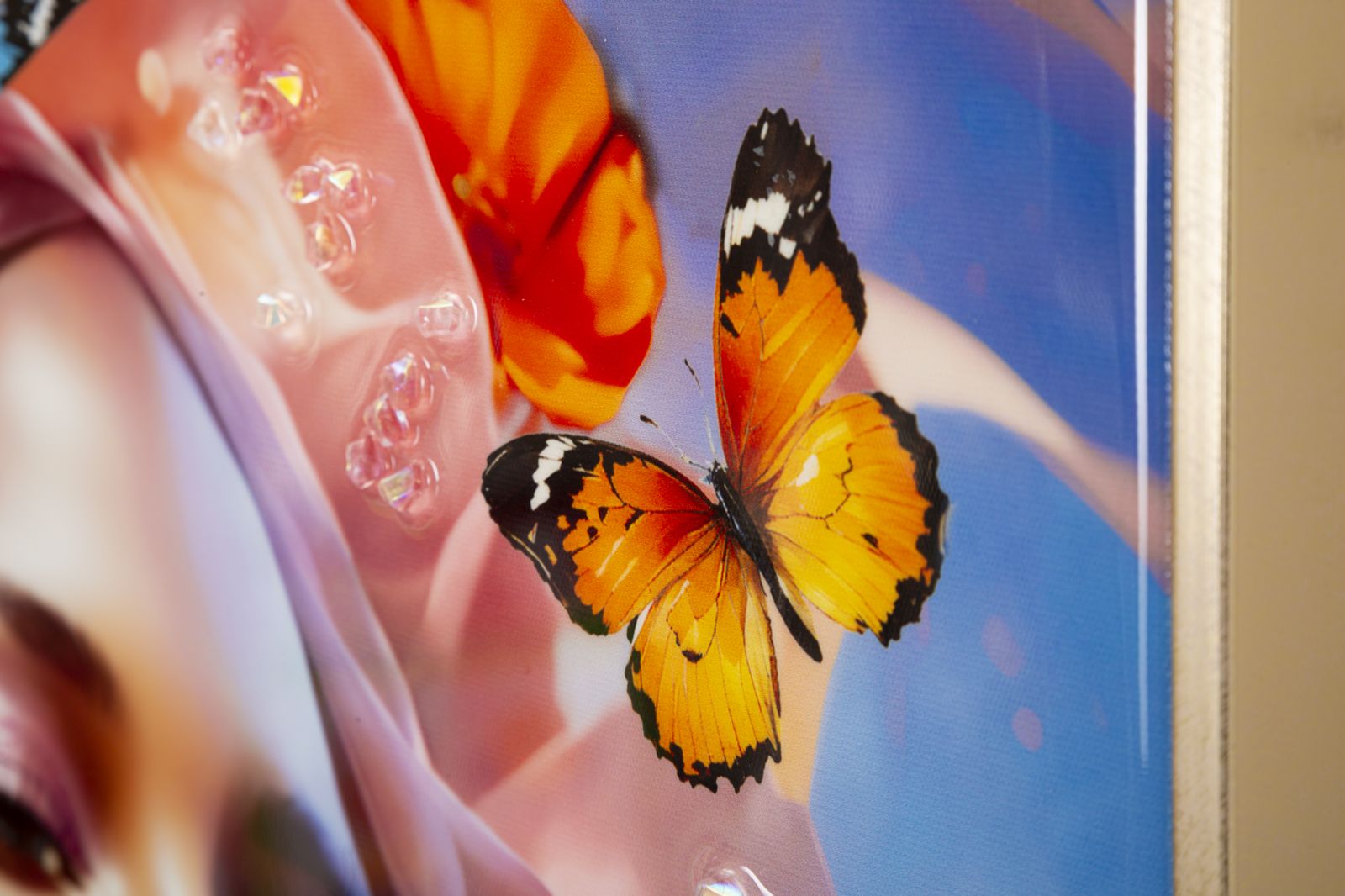 PAINTED ON CANVAS LACQUERED MARTY WITH FRAME -B- CM 62X4X92