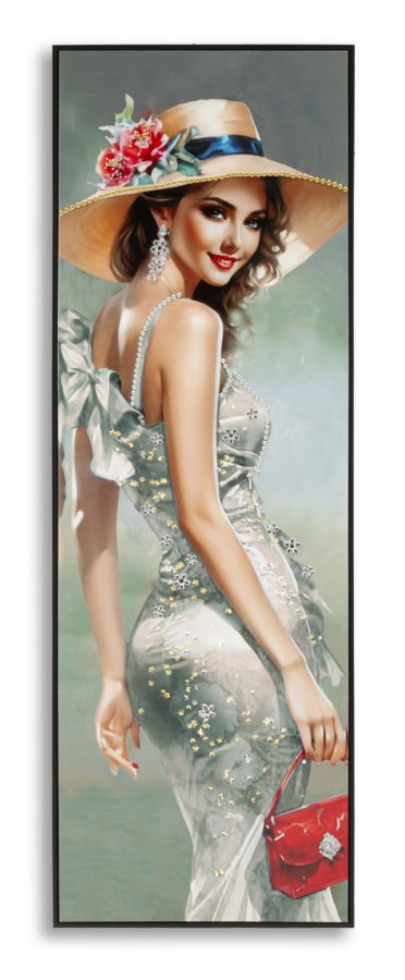 ELEGANT LACQUERED CANVAS WITH FRAME -H- CM 52X4,5X152