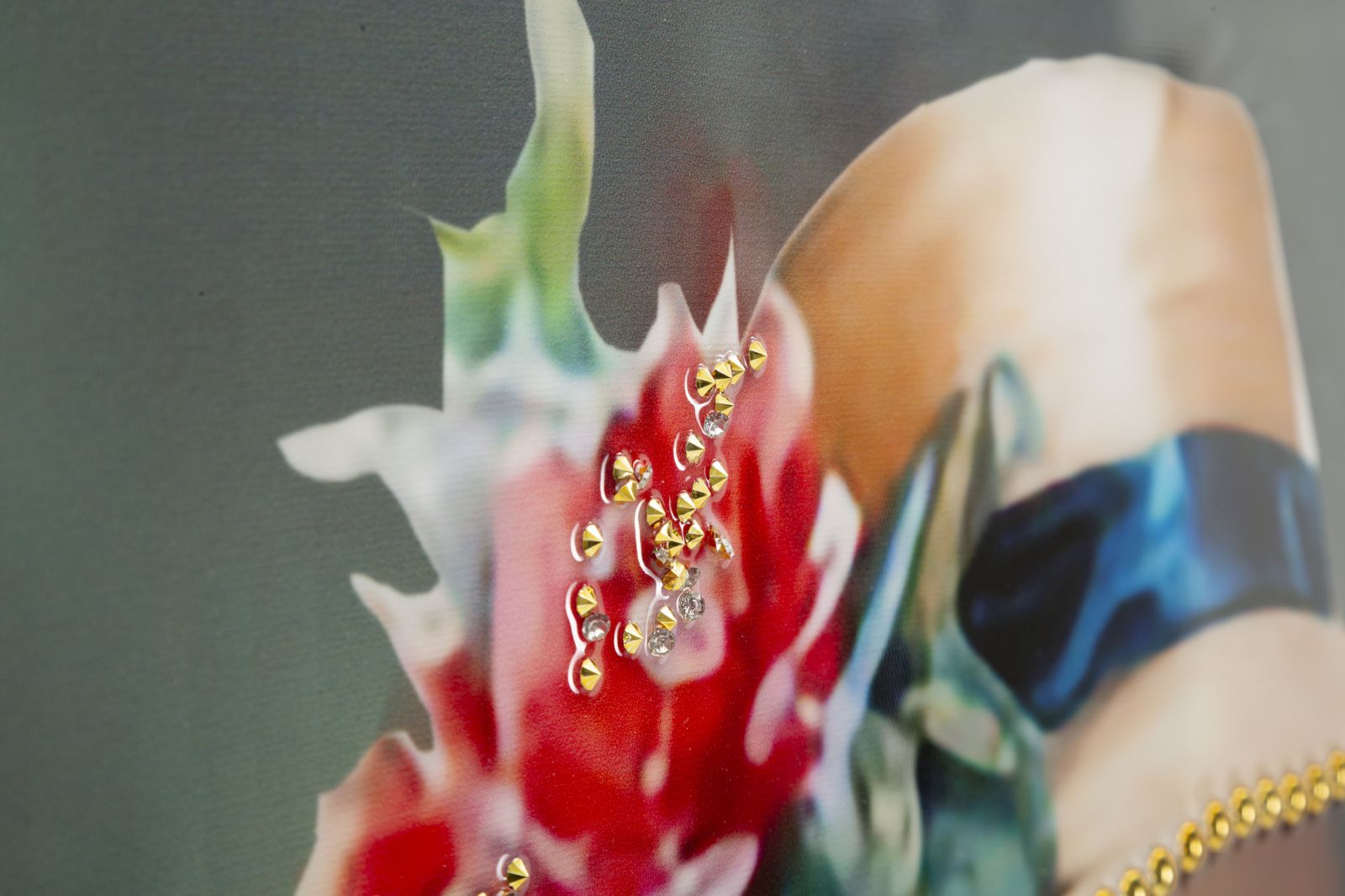 ELEGANT LACQUERED CANVAS WITH FRAME -H- CM 52X4,5X152